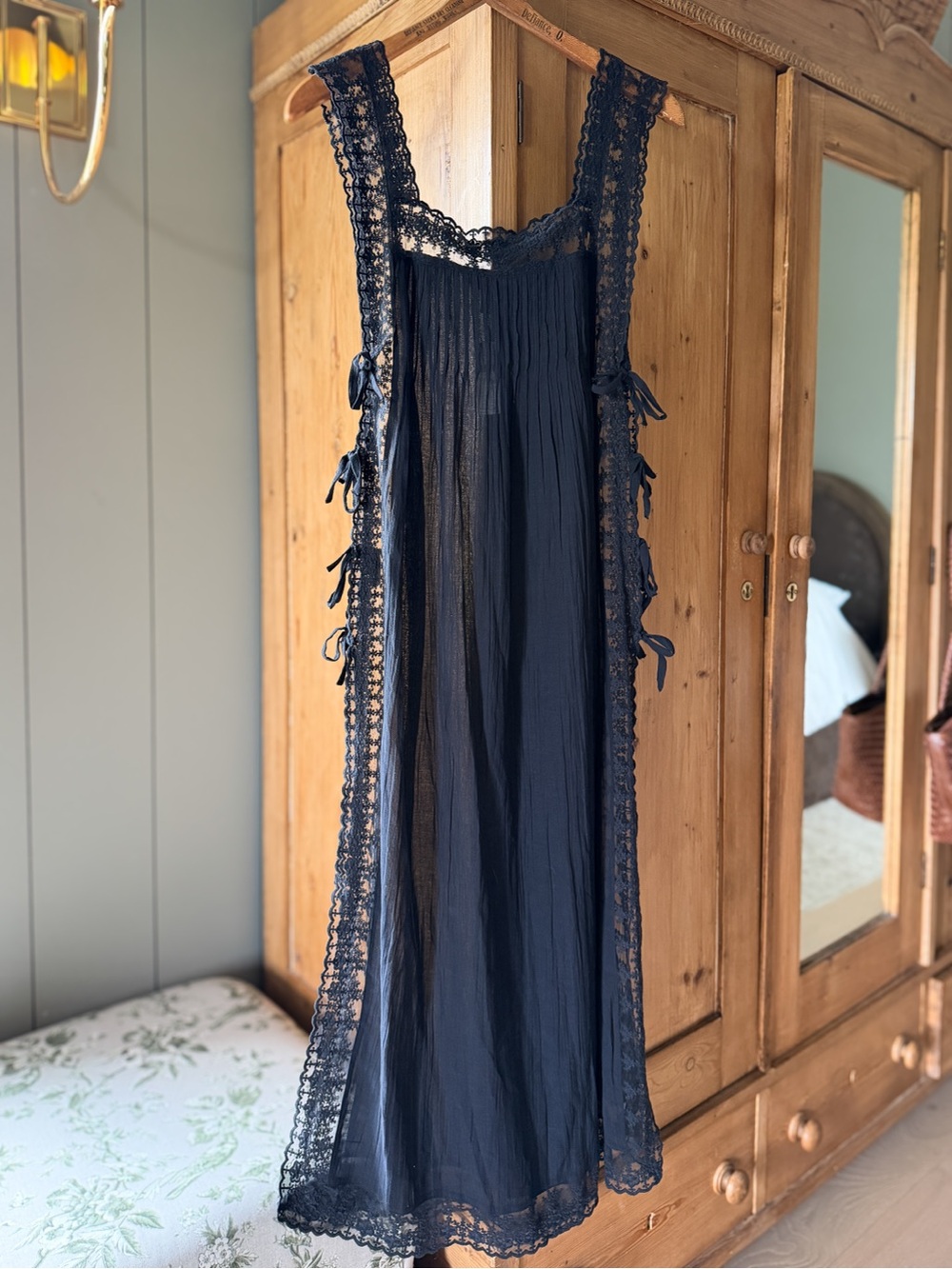 NWT Anthropologie Black Long Lace Coverup, OS